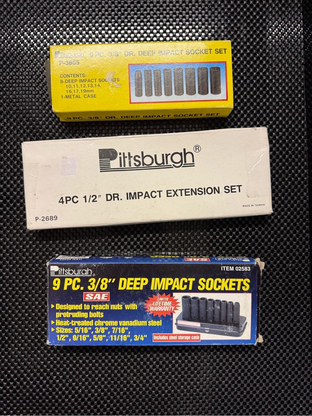 Pittsburgh 3 Tool Sets Bundle LOT SAE/Metric Metal Cases NOS
